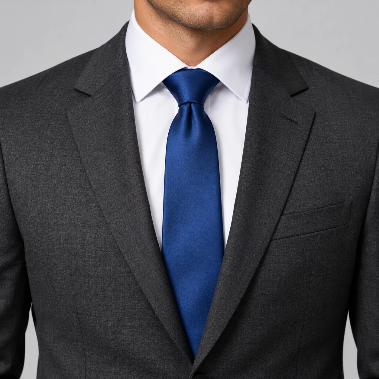 Plain Men's Satin Necktie - view 2